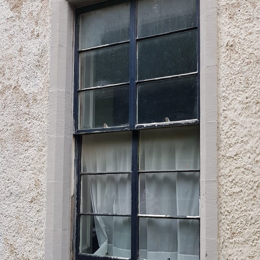 Sash window before treatment
