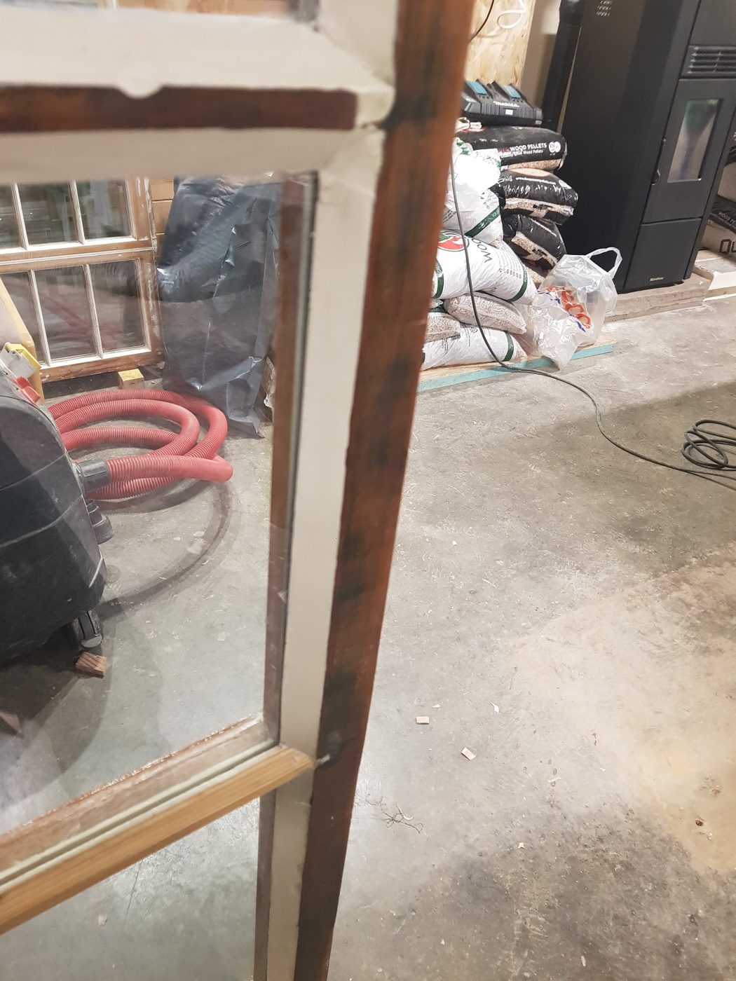 Splice repair in new timber on a sash